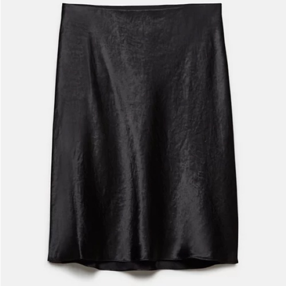 Aritzia Babaton black satin midi skirt size 14/L/XL NWT